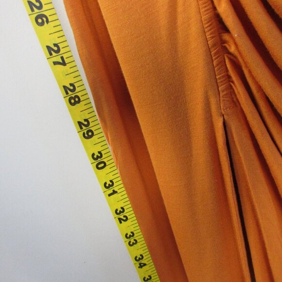 House of Harlow 1960 Mirtha Midi Dress S Orange Rayon Ruched Stretch Party 402 - Picture 11 of 12